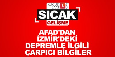 AFAD'dan İzmir'deki depremle ilgili çarpıcı bilgiler