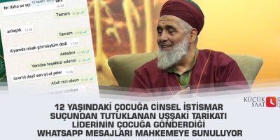 12 yaşındaki çocuğa cinsel istismar suçundan tutuklanan Uşşaki tarikatı liderinin çocuğa gönderdiği WhatsApp mesajları mahkemeye sunuluyor