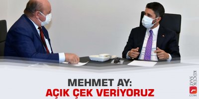 Mehmet Ay: Açık çek veriyoruz