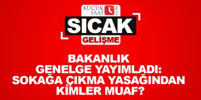 Bakanlık genelge yayımladı: Sokağa çıkma yasağından kimler muaf?