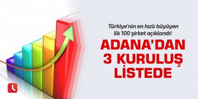 Türkiye'nin en hızlı büyüyen ilk 100 şirket açıklandı! 3 Adana kuruluşu listede