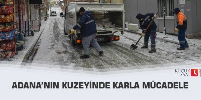 Adana’nın kuzeyinde karla mücadele