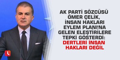 AK Parti Sözcüsü Ömer Çelik, İnsan Hakları Eylem Planı'na gelen eleştirilere tepki gösterdi: Dertleri insan hakları değil