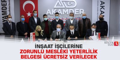 İnşaat işçilerine zorunlu Mesleki Yeterlilik Belgesi ücretsiz verilecek