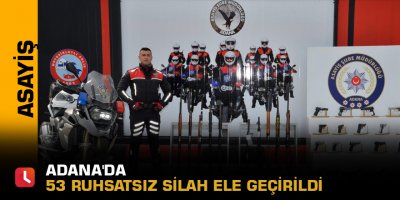 Adana'da 53 ruhsatsız silah ele geçirildi