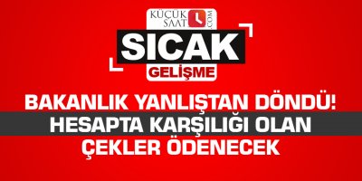 Bakanlık yanlıştan döndü! Hesapta karşılığı olan çekler ödenecek