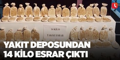 Yakıt deposundan 14 kilo esrar çıktı