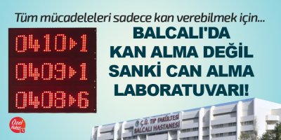 Balcalı'da Kan alma değil can alma laboratuvarı!
