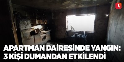 Apartman dairesinde yangın: 3 kişi dumandan etkilendi