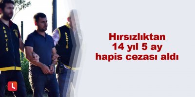 Hırsızlıktan 14 yıl 5 ay hapis cezası aldı
