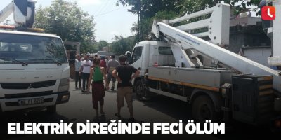 Elektrik direğinde feci ölüm