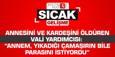Annesini ve kardeşini öldüren vali yardımcısı: “Annem, yıkadığı çamaşırın bile parasını istiyordu”