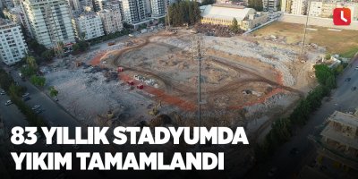 83 yıllık stadyumda yıkım tamamlandı