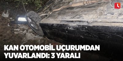 Kaza yapan otomobil uçurumdan yuvarlandı: 3 yaralı