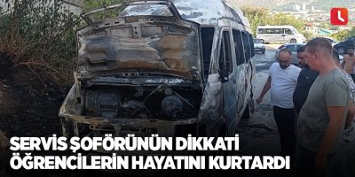 Servis şoförünün dikkati öğrencilerin hayatını kurtardı