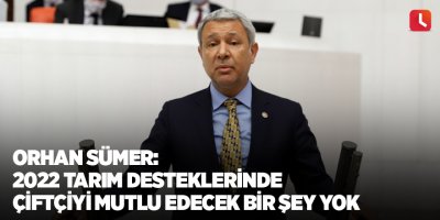 Orhan Sümer: 2022 tarım desteklerinde çiftçiyi mutlu edecek bir şey yok