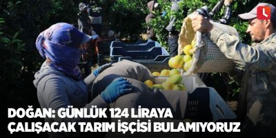 Doğan: Günlük 124 liraya çalışacak tarım işçisi bulamıyoruz