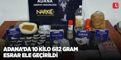 Adana’da 10 kilo 682 gram esrar ele geçirildi