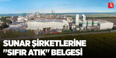 Sunar şirketlerine "Sıfır Atık" belgesi