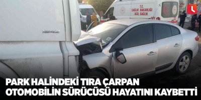 Park halindeki tıra çarpan otomobilin sürücüsü hayatını kaybetti