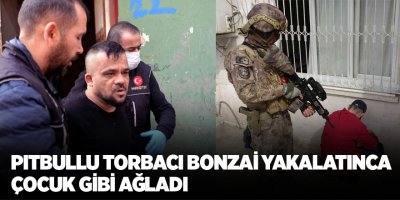 Pitbullu torbacı bonzai yakalatınca çocuk gibi ağladı