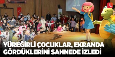 Yüreğirli çocuklar, ekranda gördüklerini sahnede izledi