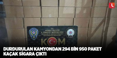 Durdurulan kamyondan 294 bin 950 paket kaçak sigara çıktı