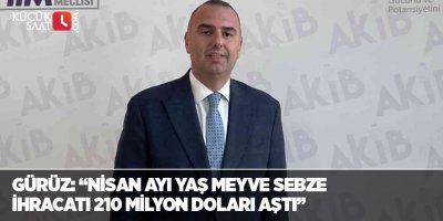 Gürüz: “Nisan ayı yaş meyve sebze ihracatı 210 milyon doları aştı”
