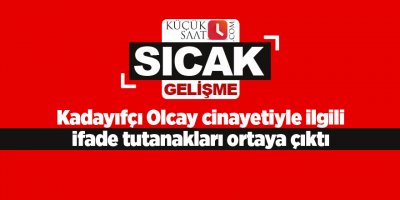 Kadayıfçı Olcay cinayetiyle ilgili ifade tutanakları ortaya çıktı