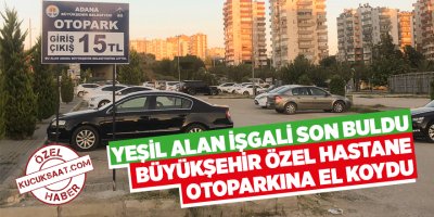 Yeşil alan işgali son buldu, Büyükşehir özel hastane otoparkına el koydu