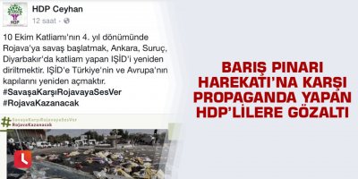 Barış Pınarı Harekatı’na karşı propaganda yapan HDP’lilere gözaltı