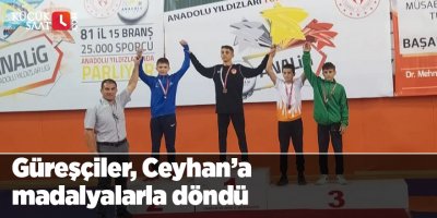 Güreşçiler, Ceyhan’a madalyalarla döndü