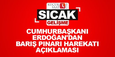 Cumhurbaşkanı Erdoğan'dan Barış Pınarı Harekatı açıklaması