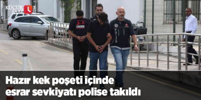 Hazır kek poşeti içinde esrar sevkiyatı polise takıldı