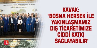 Kavak: "Bosna Hersek ile yakınlaşmamız dış ticaretimize ciddi katkı sağlayabilir"