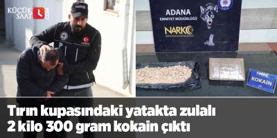 Tırın kupasındaki yatakta zulalı 2 kilo 300 gram kokain çıktı
