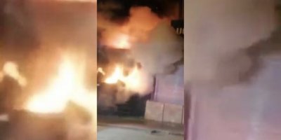 Nargile kafede yangın çıktı