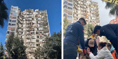 Yeni deprem 12 katlı binayı yıktı, yan bloktaki mahsur kalanlar kurtarılıyor