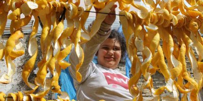 Mahallenin geçim kaynağı oldu, çamaşır gibi kabuk kurutuyorlar