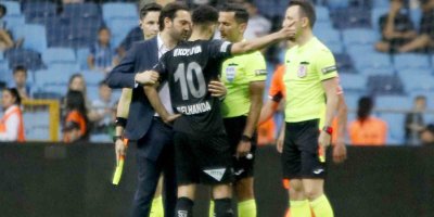 Belhanda ile hakem Erkan Özdamar arasında gerginlik yaşandı