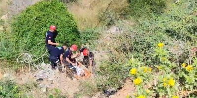 Yamaç paraşütü yaparken düşen şahsı itfaiye kurtardı