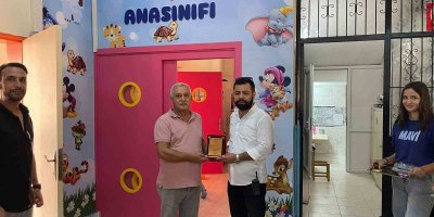 Depremde kaybettiği çocuklarının eğitim gördüğü ana sınıfını yeniletti