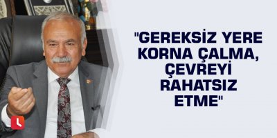 "Gereksiz yere korna çalma, çevreyi rahatsız etme"