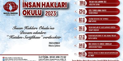 Mazlumder Geleneksel İnsan Hakları Okulu Başlıyor