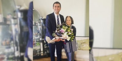 Gökayaz'dan ilkokul öğretmenine anlamlı ziyaret