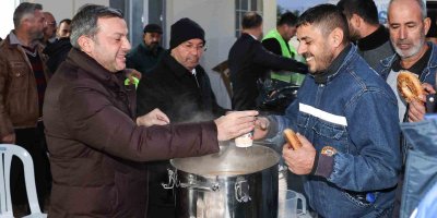 Başkan Kocaispir, şantiyede işçilerle buluştu