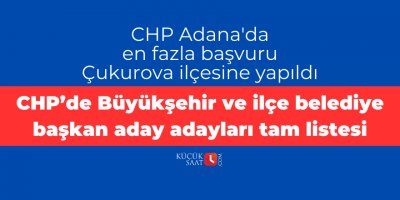 CHP Adana'da en fazla başvuru Çukurova ilçesine yapıldı