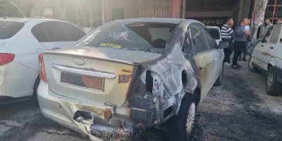 Kız arkadaşına çarpan aracı kundakladı