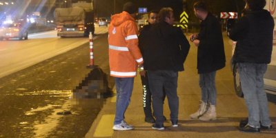 Adana'da otoyolda tırın çarptığı kadın feci şekilde can verdi