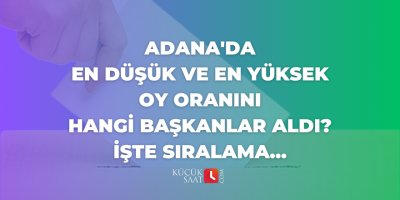Adana'da en düşük ve en yüksek oy oranını hangi başkanlar aldı? İşte sıralama...